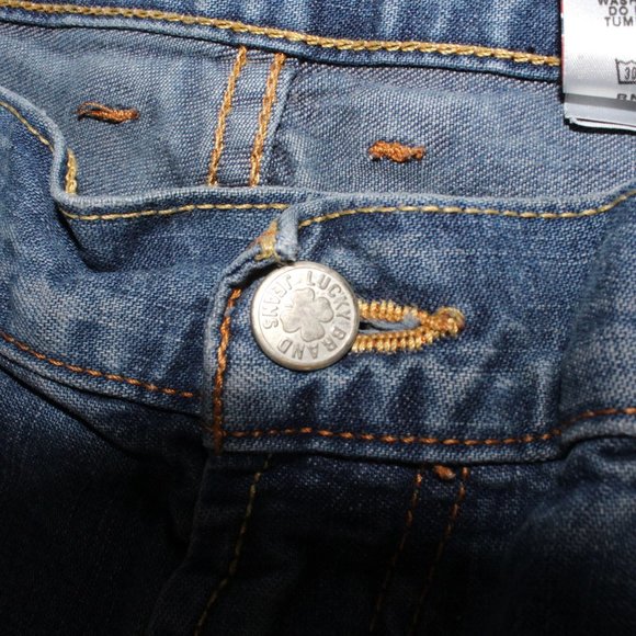 Lucky Brand Dungarees Womens Sz 32 Classic Fit Short Length Med Denim Jeans - Picture 7 of 13